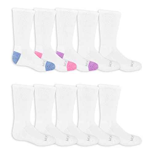 Fruit of the Loom Girls' Everyday Lightweight Sport Crew Socks (10 Pack)