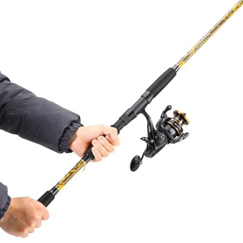 Sougayilang Spinning Rod Combo - MH Action Fishing Pole with Bait Feeder Reel for Catfish, Salmon, Steelhead Freshwater Sa...