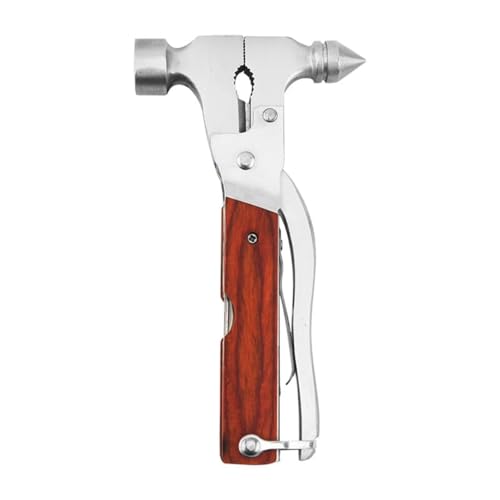 Premium 14-in-1 Hammer Multipurpose Tool for the Home, Camping Equipment, and Work, Hammer, Pliers, Survival Knife, & More-E