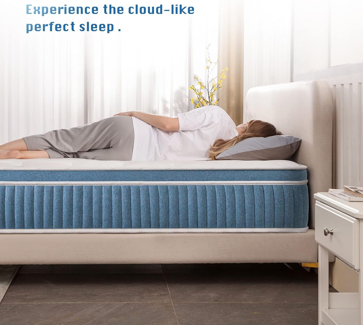 Full Mattress,10 Inch Full Size Mattress in a Box,Individual Pocket Spring Motion Isolation,Soft and Breathable,Back Pain Relief,Colchones Full