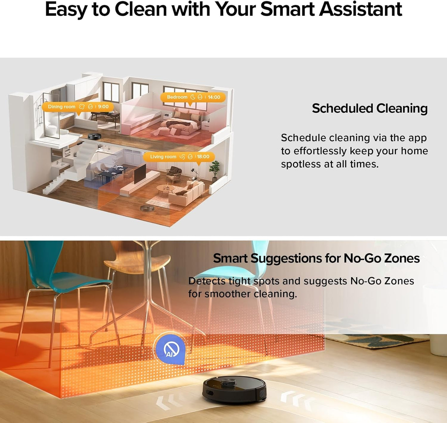 Q7 M5+ Robot Vacuum and Mop, Upgraded from Q5 Max+, up to 7-9 Weeks Self-Empty, 10000Pa Suction, Dual Anti-Tangle System for Pet Hair & Carpet, Precisense Lidar Navigation, App Control, Black