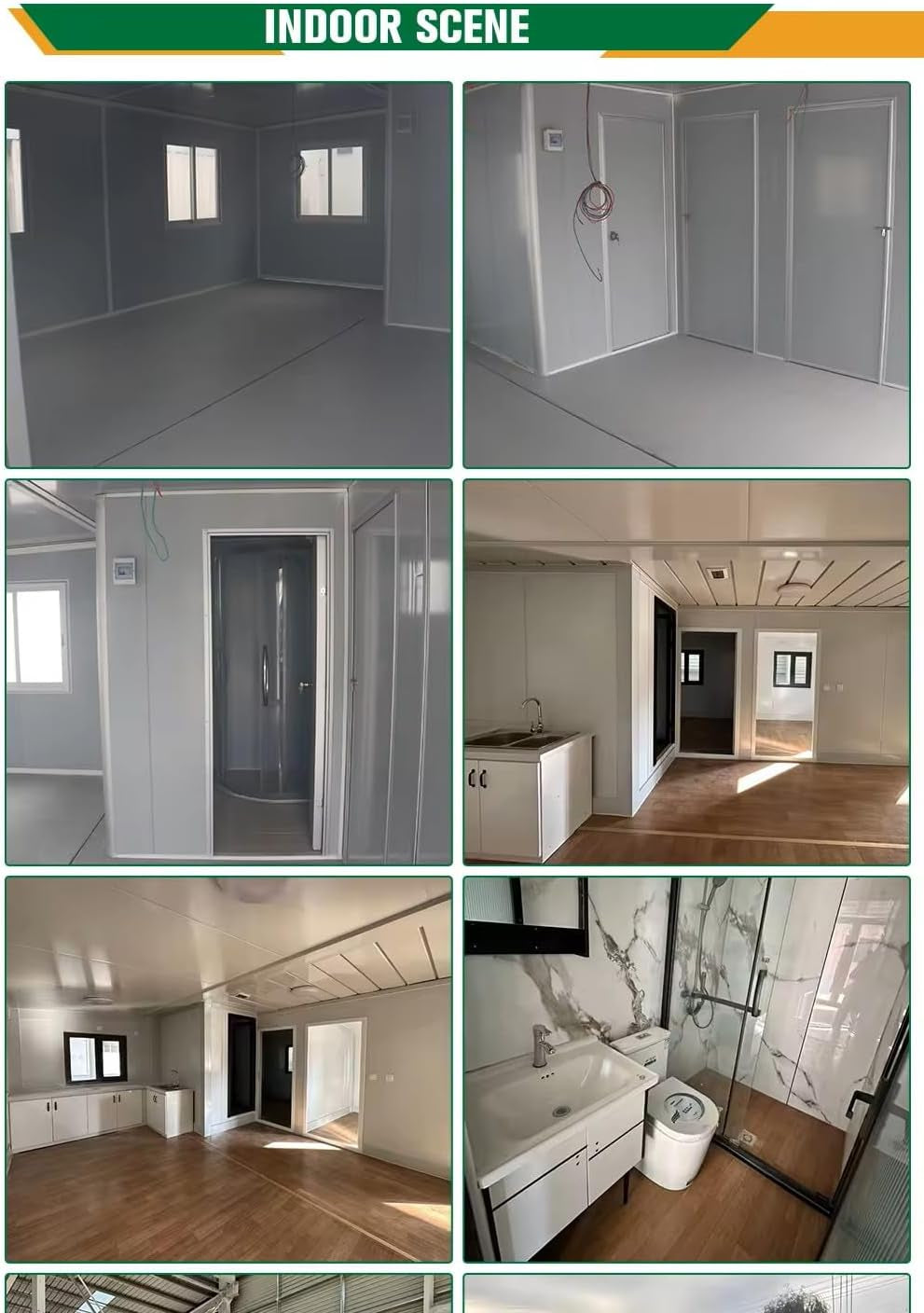 Weatherproof, Wind Resistant, Anti-Corrosion Tiny Expandable Prefab House to Live in 1 Bathroom, 3 Bedrooms & 1 Kitchen- for Small Family, Modular Guest House – 20 FT 3 in 1 Tiny Backyard House