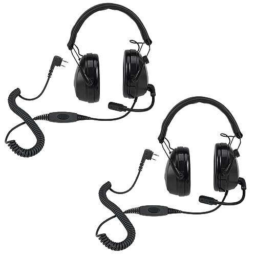 Retevis EHK012 Two Way Radio Headset with Mic, Noise Reduction,Head Volume Adjust,for RT22 RT21 RT68 A1, Compatible with Baofeng BF-888S F8HP AR-5RM Pxton PX-777S, Walkie Talkie Headphone(2 Pack)