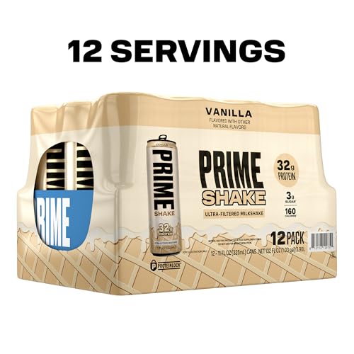 PRIME Protein Shake, Vanilla, 32g Protein for Muscle Support & Recovery, Ultra-Filtered Milk, Lactose Free, Low Sugar, Low...