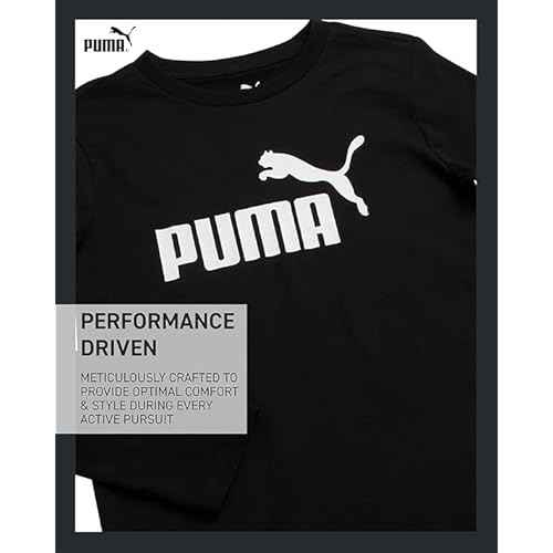 PUMA Boys Long Sleeve Shirts - Breathable Athletic Crewneck Long Sleeve Shirts for Boys - Casual Top Tees (Sizes S-XL)
