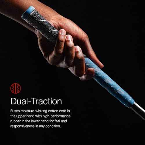 Golf Pride MCC Plus4 Golf Club Grip - All-Weather Hybrid Grip with Larger Lower Hand - Brushed Cotton Cord & Pebbled Texture - Orange