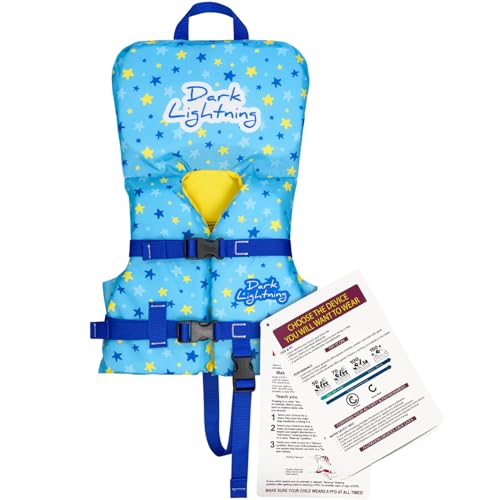 Dark Lightning USCG Approved Infant Life Jacket 0-30 lbs, Swim Vest for Baby/Toddlers 1-3 Year Old 20-30 lbs,Toddler Float...