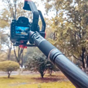 FeiyuTech 10.8" (275mm) Carbon Fiber Extension Pole – Lightweight, Durable with 1/4"-20 Screw, Compatible with Camera Gimb...