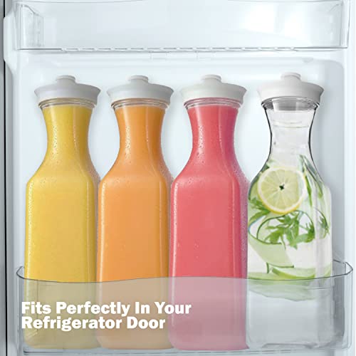 DilaBee Plastic Water Pitcher With Lid - Square Carafe Pitchers for Drinks, Milk, Smoothie, Iced Tea, Mimosa Bar Supplies...
