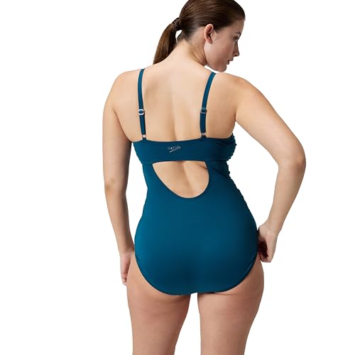 Speedo Women's Swimsuit One Piece Endurance+ Shirred Tank Moderate Cut