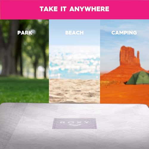Roxy Sand-Free Beach Mat – Large Waterproof Outdoor Picnic Blanket, Lightweight Foldable Mat for Beach, Camping, Park, or ...