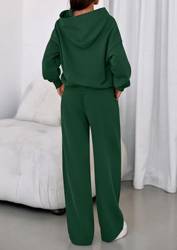 PRETTYGARDEN Womens Sweatsuits 2 Piece Set 2026 Casual Winter Long Sleeve Hoodie Loose Wide Leg Sweatpants Fall Tracksuit
