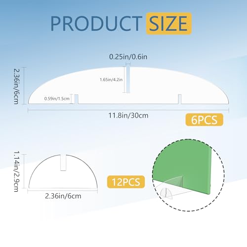6 Pcs Acrylic Poster Board Stand Holder, 11.8 x 2.36 Inch Clear Tabletop Acrylic Sign Display Foam Board Stand for Menus F...