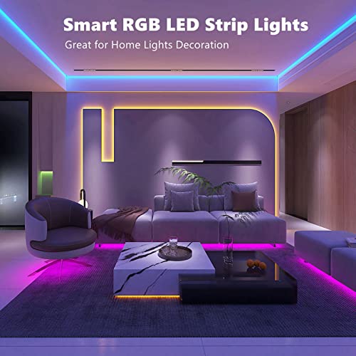 ZOZOO 100ft Led Lights for Bedroom(2 Rolls of 50ft), Smart RGB Led Strip Lights with 44-Key Remote & APP Control Music Syn...