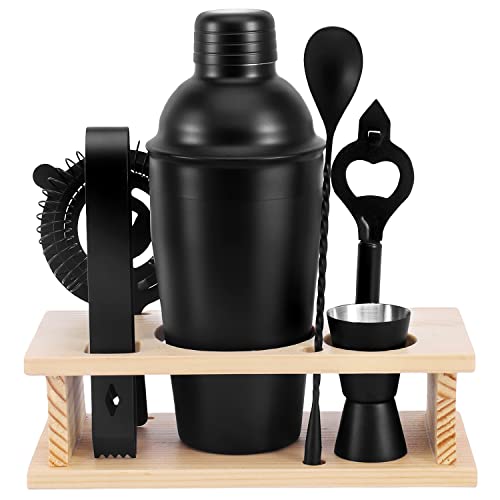 JNWINOG Cocktail Shaker Set Stainless Steel Bartending Kit 18.6oz Cocktail Bar Set Cocktail Mix Drink Making Kit Professio...
