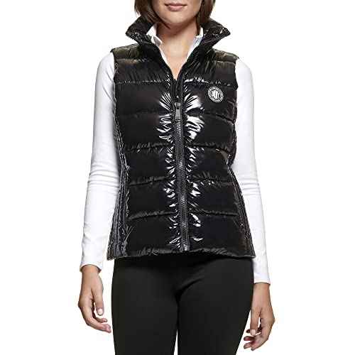 DKNY Women's Logo Drawstring Puffer Vest