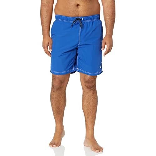 Nautica Men's Solid Quick Dry Classic Logo Swim-Trunk