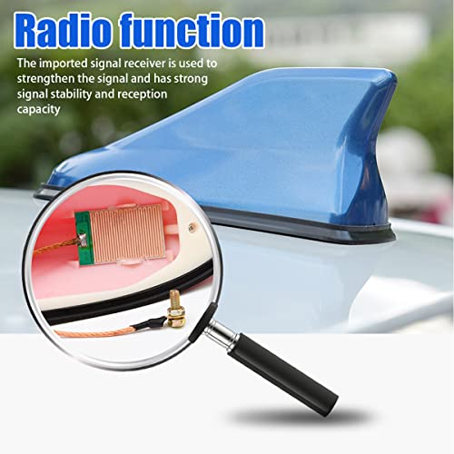 Car Shark Fin Antenna Cover, Roof Aerial Base AM/FM Radio Signal for Car SUV Truck, Vehicle Shark Fin Shape Cover with Adh...