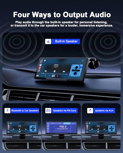 Avylet 8.1'' Wireless Apple Carplay Screen for Car, Android Auto with Backup Camera, Portable Car Stereo Touchscreen with ...