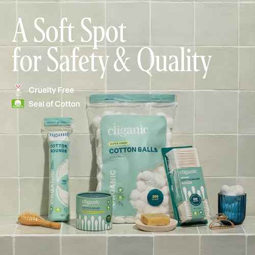 Cliganic Premium Cotton Rounds for Face (300 Count) - Makeup Remover Pads, Hypoallergenic, Lint-Free | 100% Pure Cotton (Packaging May Vary)