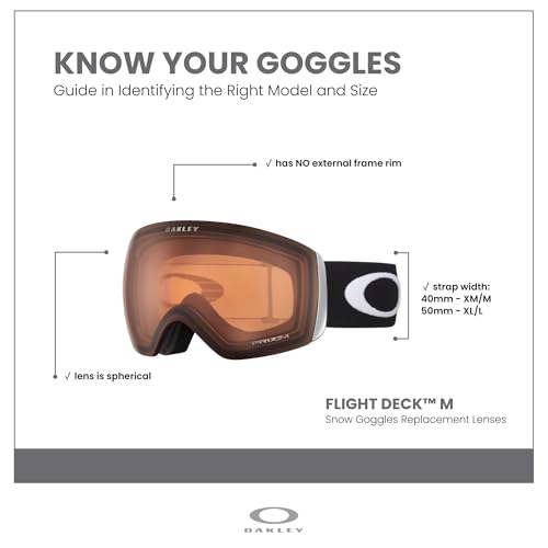 Oakley Flight Deck Medium Ski Goggles REPLACEMENT LENSES OO7064 For Men For Women+ Bundle Microfiber Pouch