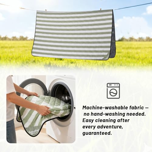 SunnyTrail Extra Large Picnic Blanket 80"x80" – Waterproof Sandproof Outdoor Blanket for Beach, Park, Grass, Lawn, Campin...