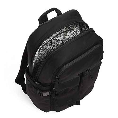 Vera Bradley Women's Cotton Utility Large Backpack, Black, One Size