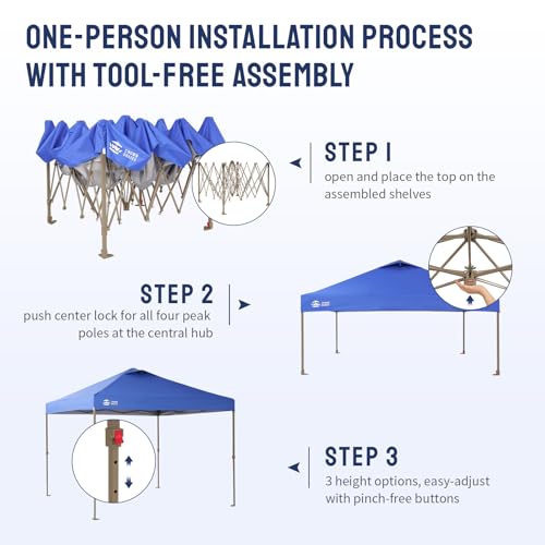 CROWN SHADES Gazebo 10x10 Pop Up Canopy with Mosquito Netting, Screen Tent with 4 Ropes, 8 Stakes, 4 Sandbags and Wheeled ...