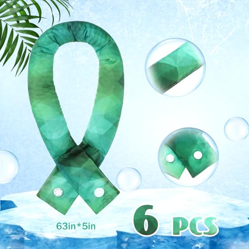 Xuhal 6 Pieces Cooling Neck Wraps Cooling Bandana Neck Cooler Ice Cooler Scarf for Women Summer Outdoor Sport Activity