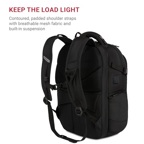 SwissGear Travel Tech Elite Laptop Backpack – Fits Laptops up to 16” – ScanSmart TSA-Friendly Backpack with USB Port, Shoe...