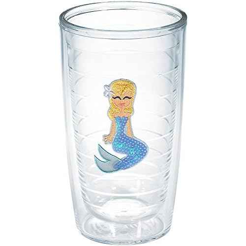 Tervis Blue Sequins Mermaid Made in USA Double Walled Insulated Tumbler Cup Keeps Drinks Cold & Hot, 16oz, Unlidded