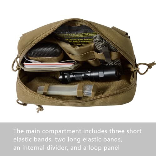 VisionTac Tactical Admin Pouch Laser Cut MOLLE EDC Tool Organizer with Carabiner and Keychain Modular Dangler Utility Sack