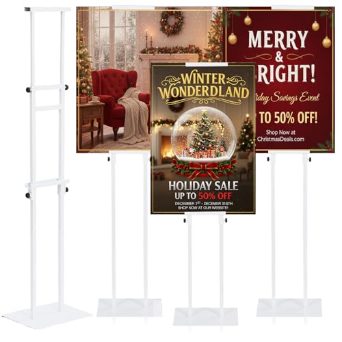 Thyle 3 Pcs Poster Board Stands for Display Height up to 75" Heavy Duty Welcome Sign Stand Double Sided Adjustable Banner ...