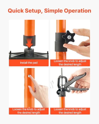 VEVOR Cabinet Jack Support Pole, 2-Pack, 20.8-45.2 Inch Steel Telescopic Quick Support Rod, Adjustable 3rd Hand System up ...