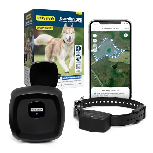 PetSafe Guardian GPS Connected Customizable Fence - Subscription-Free GPS Dog Fence for Large Yards, Create Your Own Bound...
