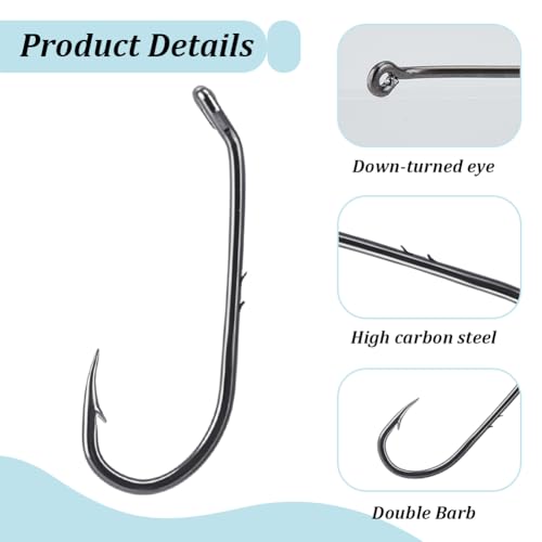 FREEBLOSS 200Pcs Live Shrimp Hook Bait Holder Double Barbed Fishing Hooks Saltwater Freshwater Inline Fish Hooks Replaceme...