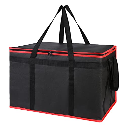 Bodaon Insulated Food Delivery Bag for Hot and Cold Meal, XXX-Large Grocery Tote Insulation Bag for Catering/Drivers, Pizz...