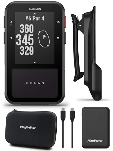 Garmin Approach G20 Solar GPS Golf Handheld Bundle - Solar Charging, Sunlight-Readable High-Resolution Display, Built-in M...