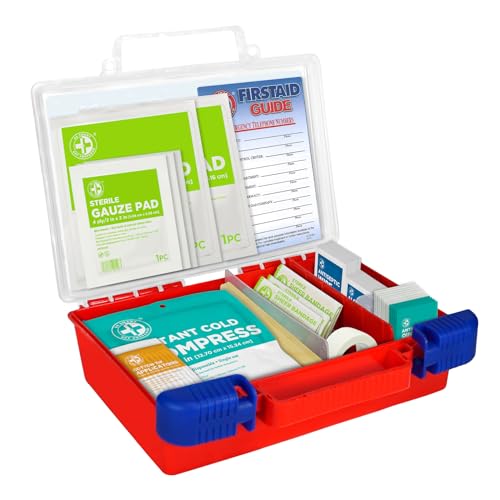 Be Smart Get Prepared 180 Piece First Aid Kit: Clean, Treat, Protect Minor Cuts, Scrapes. Home, Office, Car, School, Busin...