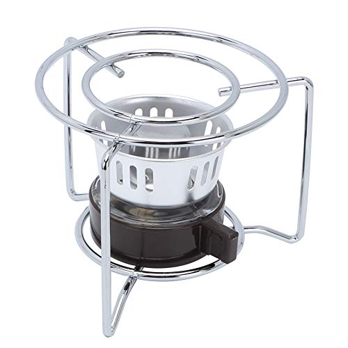Portable Mini Alcohol Stove, Outdoor Stainless Steel Spirit Burner Backpacking Heating Stove with Rack for Camping Hiking ...