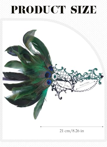 Zinniday Halloween Masquerade Masks for Women - 2026 Peacock Feather Lace Mask 1920s Venetian Eyemask for Party