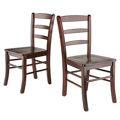 Winsome Benjamin Ladder Back Chair, Walnut, Set of 2