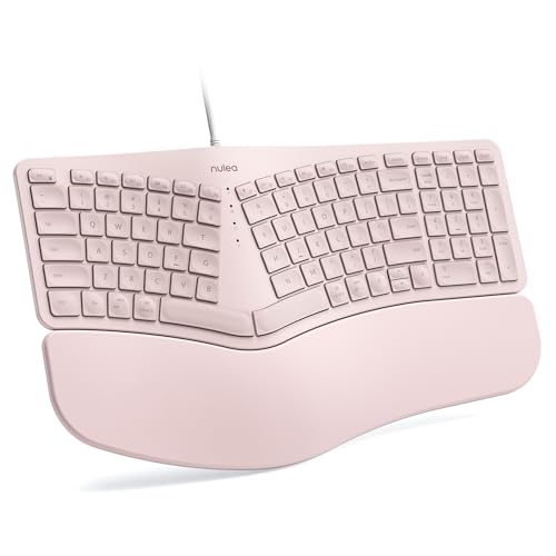 Nulea RT05C Wired Ergonomic Keyboard, Split Keyboard with Cushioned Wrist Rest, Adjustable Tilt Legs, Plug and Play, USB C...