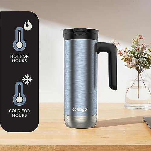Contigo Superior 2.0 Stainless Steel Travel Mug with Handle Leak-Proof Lid Double-Wall Insulation for Hot & Cold Beverage...