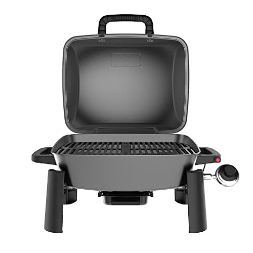 Nexgrill 10,000BTU 1-Burner Portable Propane Gas Grill Bundle with SHINESTAR Propane Adapter & Hose for Coleman Stoves, Bl...