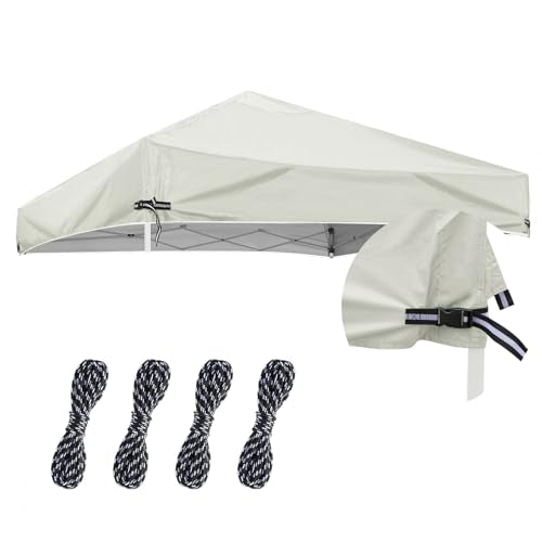 10x10 Adjustable Pop Up Canopy Replacement Top - Heavy Duty Canopy Tent Cover, with Waterproof Silver Coated, for Outdoor ...