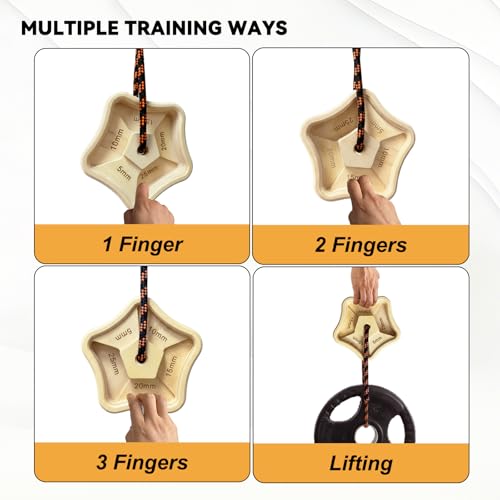 VERTIPEAK Portable Hangboard - 2 Pack Wooden Rock Climbing Fingerboard, Lightweight with 5 Multi-depth Pockets, Finger Str...