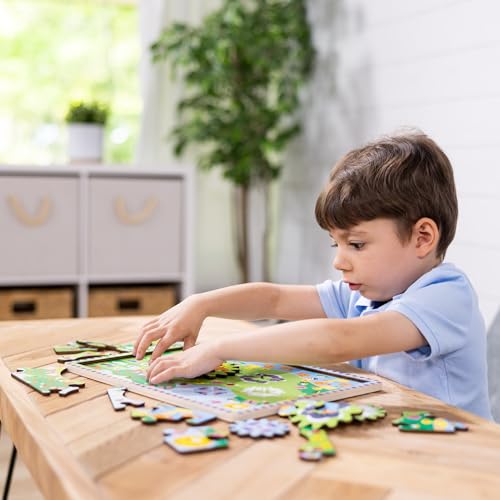 Melissa & Doug Wooden Animal Chase Jigsaw Spinning Gear Puzzle – 24 Pieces Wooden Puzzle for Toddlers and Preschoolers, fo...