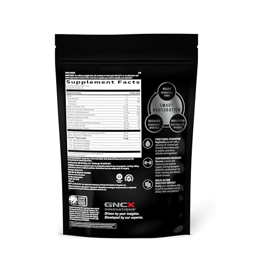 GNC AMP Amplified Hydration Electrolyte Powder Drink Mix | Enhanced Electrolyte & Healthy Digestion Complex | Tropical Pun...