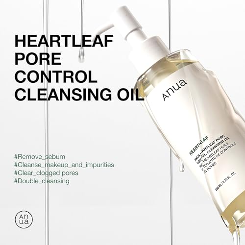 Anua Heartleaf Pore Control Cleansing Oil, Oil Cleanser for Face, Makeup Blackhead Remover, Korean Skin Care 6.76 fl oz(20...